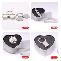 Boîte en fer givrée en forme de cœur pour bagues, bijoux, badges, ou bougies parfumées