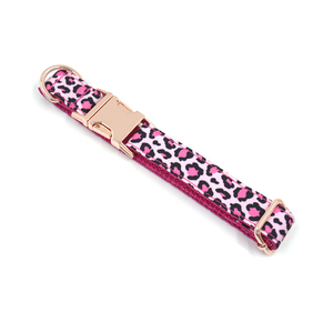 Pajarita para perro de estilo princesa, lazo rosa con estampado de leopardo, collar para mascota, correa, lazos - Product Image 4