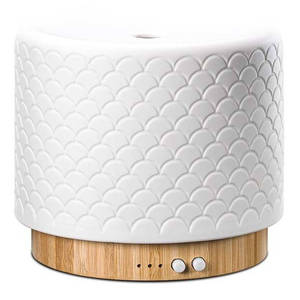 Humidificateur tendance, design écologique, diffuseur d'arômes en bois de bambou et céramique, diffuseur ultrasonique pour la maison - Product Image 1