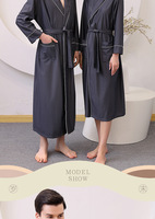 Pyjama d'été pour couple Boîte cadeau Peignoir Section mince Waffle Loose Comfortable Solid Color Robe