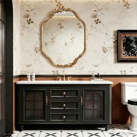 Meuble-lavabo de salle de bain moderne de luxe résistant à l'eau avec miroir intelligent, personnalisable pour villa, vente directe usine