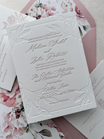 Invitaciones Elegantes con Impresión Tipográfica en Papel de Algodón Puro, Personalizadas con Grabado en Relieve, para Aniversarios, Celebraciones y Bodas, Venta al Por Mayor