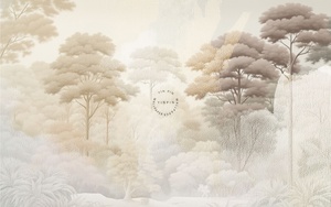 Papel Tapiz Autoadhesivo Moderno con Relieve, Impermeable, Botánico, Abstracto, Mural Artístico de Paisaje Forestal Nostálgico, Fácil de Instalar en Dormitorios y Salas de Estar - Product Image 5