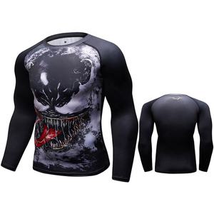 T-<span class=keywords><strong>shirt</strong></span> de compression de course à pied <span class=keywords><strong>Spiderman</strong></span> moulant à manches longues Fitness BJJ Rash Guard MMA vêtements d'entraînement de gymnastique pour hommes - Product Image 1