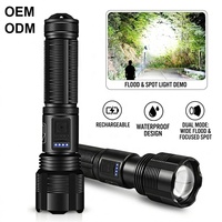 Lampes de camping portables étanches IPX4 à haute luminosité, lampes de poche LED rechargeables et zoomables pour la randonnée et le trekking