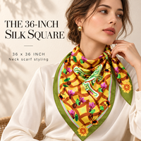 Foulard carré en twill de soie pure 18 Momme avec impression personnalisée recto-verso 36x36 pouces pour marques de boutiques