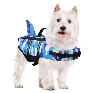 Juice Pet Safety Vest Reflective Adjustable Lifesaver Preserver With Camouflage Swimsuit For Swimming Dog Life Jacket