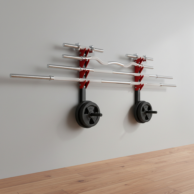Wholesale Wall Mounted Steel Barbell Plate Storage Rack Heavy Duty Multi Functional Space Saving Home Gym