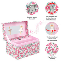 Yiyu Custom Paper Muziekdoosjes Groothandel - Roze Bloemrijk Ballet Thema Sieradendoosje, OEM/ODM Custom Figuren/Liedjes/Binnenruimte