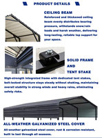 Cochera de Acero Galvanizado Resistente de 12x20 pies, Techo Metálico para Autos, Gran Cobertizo Impermeable para Estacionamiento en Hogares, Jardines y Uso Residencial