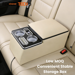 Boîte de rangement universelle pour console d'accoudoir arrière de voiture, alimentée par véhicule, avec recharge sans fil électrique stable Feigeer Tech - Product Image 2