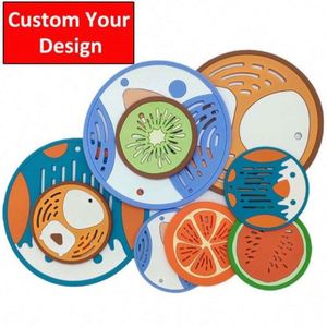 Customizable Logo Anti-slip Best-selling Woven Catering Muslim Oval Silicone Coaster Anti-Scald Promotional Tea Coaster - Product Image 5