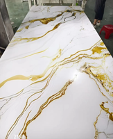Panneau mural en PVC brillant 3D effet marbre, imperméable, personnalisé en usine pour la décoration intérieure