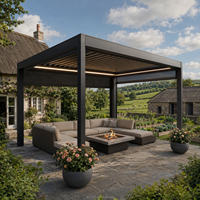 Pergola bioclimatique motorisée en aluminium avec LED intégrées, kit d'ombrage moderne pour jardin