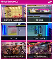 Machine d'arcade surprise à monnayeur et billets, 4 prix, en métal, pour centre commercial, machine à poupées à deux joueurs, à base de compétences