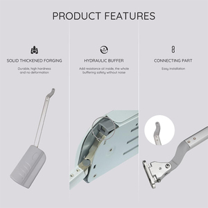 Supports de porte à fermeture amortie pour meubles, charnières de levage pour armoires à étagères, fixation vers le <span class=keywords><strong>haut</strong></span>, vérins à gaz robustes - Product Image 4