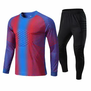 Service OEM, vêtements de <span class=keywords><strong>football</strong></span>, maillot de foot, uniforme de <span class=keywords><strong>gardien</strong></span> de <span class=keywords><strong>but</strong></span> bleu avec jaune, ensemble d'équipement d'entraînement pour <span class=keywords><strong>gardien</strong></span> de <span class=keywords><strong>but</strong></span> - Product Image 1