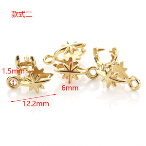 Cierre de joyería en forma de hoja chapado en oro de 18k para la fabricación de pulseras de acero inoxidable H1481 - Product Image 3