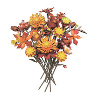 Bouquet de fleurs en blocs de construction de la série bleue, fleurs en plastique à assembler pour la décoration de mariage, ornement haut de gamme, cadeau