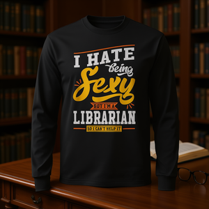 T-shirt à manches longues avec citation de bibliothécaire sexy, humoristique, cadeau pour le personnel de la bibliothèque - Product Image 3