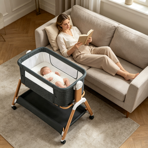 Cuna Mecedora Lateral para Bebés y Niños Pequeños, Cuna Colecho Junto a Mí, Cuna para Recién Nacidos, Cuna Portátil - Product Image 1