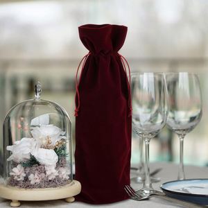 Sac à vin en velours en gros, protège-bouteille de vin de voyage, sacs cadeaux personnalisés pour bouteilles de vin de Noël, sacs cadeaux de fêtes - Product Image 4