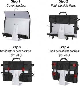 Étui de transport gratuit compatible avec l'ordinateur de bureau Apple iMac 27 pouces, sac de transport rembourré avec poignée en caoutchouc, poche - Product Image 5