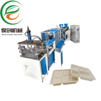 Machine de production thermoformeuse automatique économique pour la fabrication de vaisselle jetable écologique, de matériel alimentaire et de plats.