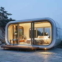 Cabine portable Apple de 5 m² avec salle de bain intégrée, chambre et climatiseur pour hôtel ou villa
