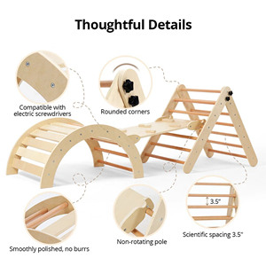 Estructura de Escalada de Madera Montessori para Interiores, Diseño Moderno para Niños, para Jugar y Hacer Ejercicio - Product Image 4