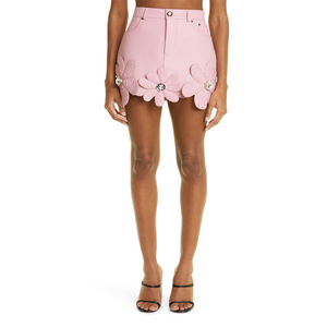 Gonna Vintage Vintage a vita alta Mini a matita corta in pelle a linea per donna <span class=keywords><strong>minigonna</strong></span> floreale impreziosita naturale - Product Image 3