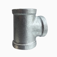 Raccord en T en fonte malléable noir à angle droit, tête hexagonale, sortie latérale 4 voies, surface sablée, basse pression, moulage flexible pour usage domestique