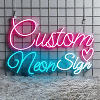 Lampu Neon Led, tanda akrilik bersinar Logo bisnis toko tanda Neon luar ruangan kustom untuk dekorasi dinding