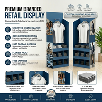 Présentoir de sol en carton personnalisé pour casquettes de baseball, unités de présentation de chapeaux en carton, présentoirs de vêtements et t-shirts en carton