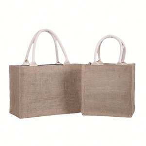 Grand sac fourre-tout en toile pour femmes, sac personnalisé avec poche zippée, sacs de shopping en jute - Product Image 6