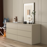 Armoires en bois de haute qualité, 1400 mm de long, blanches, pour salon, buffet en mélamine, 6 tiroirs