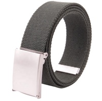 Cinturón de Lona Ajustable Unisex para Hombre y Joven, Tejido de Poliéster en Color Caramelo, con Hebilla Abatible