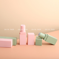 Emballage de cosmétiques de luxe à bas quantité minimale de commande rechargeable personnalisé vide rose rouge à lèvres Tube carré baume à lèvres bâton conteneurs Tube logo privé