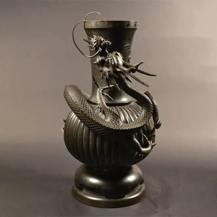 Vaso de planta de bronze antigo, vaso para plantas de bronze e metal