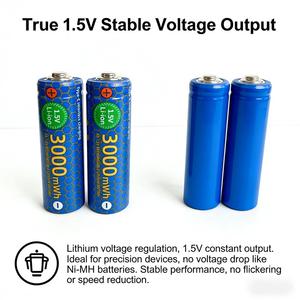 Pile <span class=keywords><strong>AA</strong></span> rechargeable 1,5 V au lithium, source d'usine - Product Image 3
