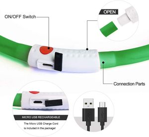 <span class=keywords><strong>Collar</strong></span> de seguridad para mascotas, luz Led brillante y recargable por USB, ajustable, para perros, color rojo, venta al por mayor - Product Image 3