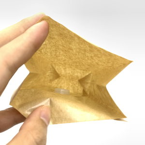 Kantong Kemasan Kustom Coklat Putih Kertas Kraft Pouch Berdiri untuk Biji Kopi Makanan Spesial Produk Alami - Product Image 4