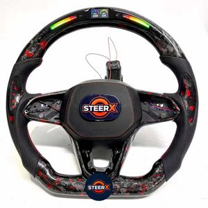 Volant en fibre de carbone forgée VW/Volkswagen LED pour Golf 8 MK8 Passat <span class=keywords><strong>Touareg</strong></span> Tiguan Polo GTD MK7 MK6 <span class=keywords><strong>R</strong></span>-<span class=keywords><strong>Line</strong></span> CC Jetta - Product Image 1