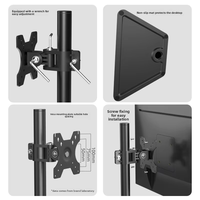 Nouveau support de moniteur pour écran d'ordinateur, support de bureau, support de table pour écran de 17 à 32 pouces, capacité de 10 kg/22 lb, rotation à 360 degrés, inclinaison à 90 degrés