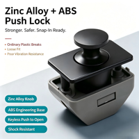 Loquet à poussoir en alliage de zinc et ABS pour armoire de camping-car, caravane, bateau, marine, plus robuste, plus sûr, sans clé, résistant aux chocs