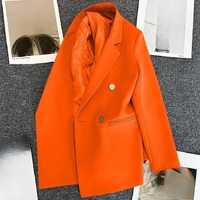 T26591 Jaket Wanita Kancing Ganda Musim Semi Gugur 2026 Versi Korea Selebriti Internet Mantel Wanita Elegan Jas Bisnis Wanita