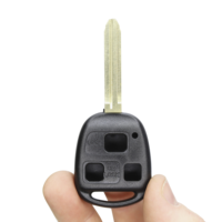 Coque de clé de voiture noire en ABS pour programmation, avec télécommande d'alarme, lame de clé 43, sans logo, 3 boutons, coque et lame uniquement