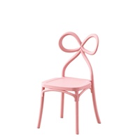 Chaise d'enfant en plastique PP avec dossier en forme de nœud, siège léger pour enfants, chaise de salle à manger pour la maison et la maternelle