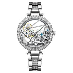Montres pour femmes lumineuses, <span class=keywords><strong>montre</strong></span> <span class=keywords><strong>mécanique</strong></span> automatique à <span class=keywords><strong>remontage</strong></span> automatique, <span class=keywords><strong>montre</strong></span> à phases lunaires pour femmes - Product Image 3