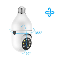 Caméra de surveillance IP sans fil panoramique 360° HD avec vision nocturne, mini ampoule PTZ, application YIIOT